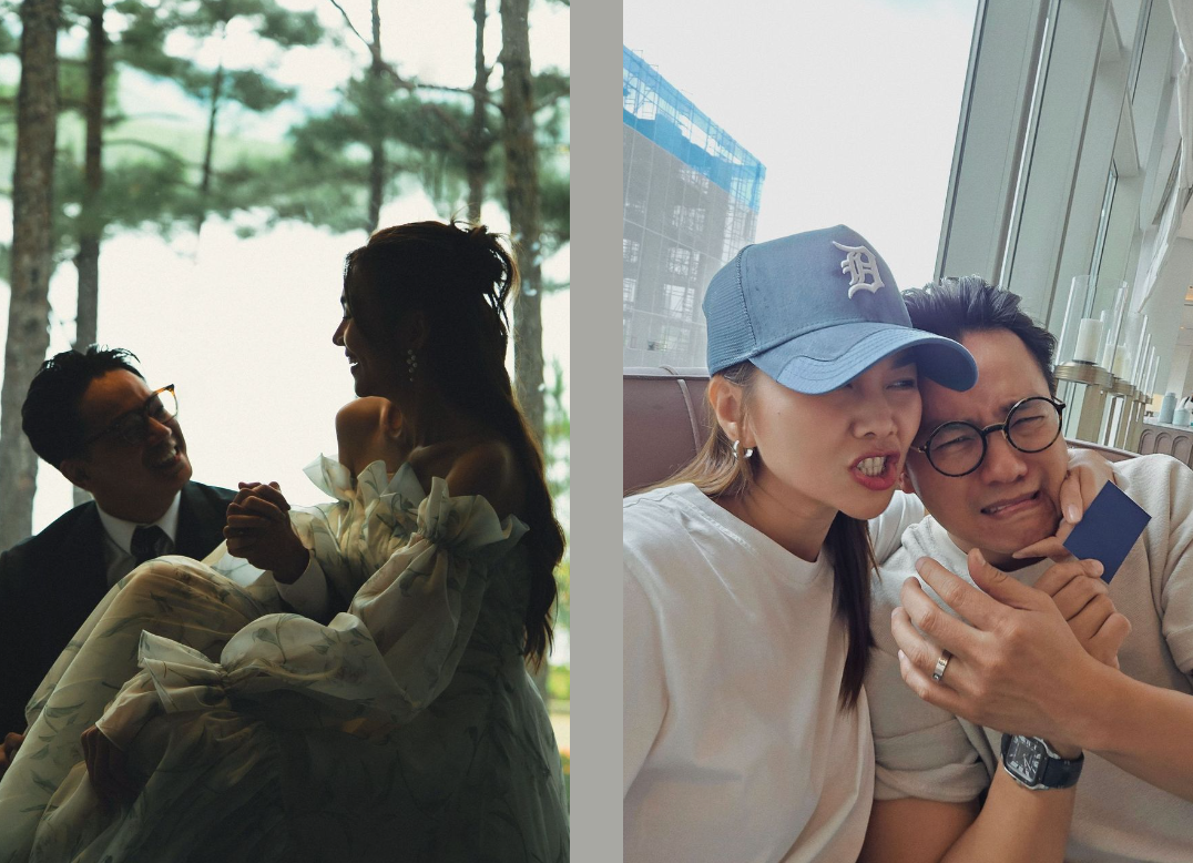 Siêu mẫu Thanh Hằng đăng tải hình ảnh nhí nhố kỷ niệm 1 năm ngày cưới. Ảnh: FB Thanh Hằng