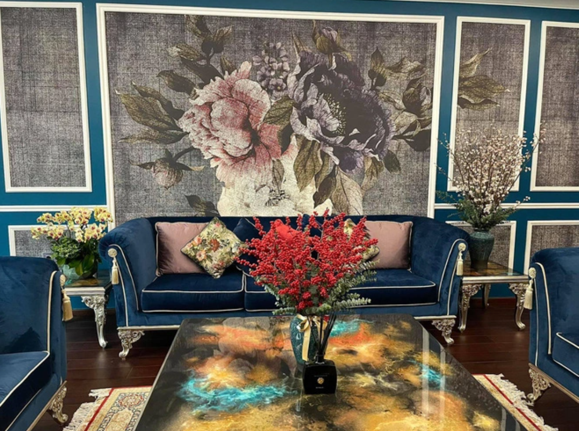 Bên trong nhà của vợ chồng Đỗ Mỹ Linh được trang trí theo phong cách hoàng gia, sang chảnh.