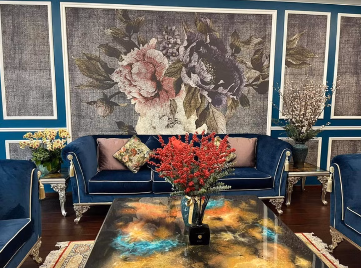 Bên trong nhà của vợ chồng Đỗ Mỹ Linh được trang trí theo phong cách hoàng gia, sang chảnh.