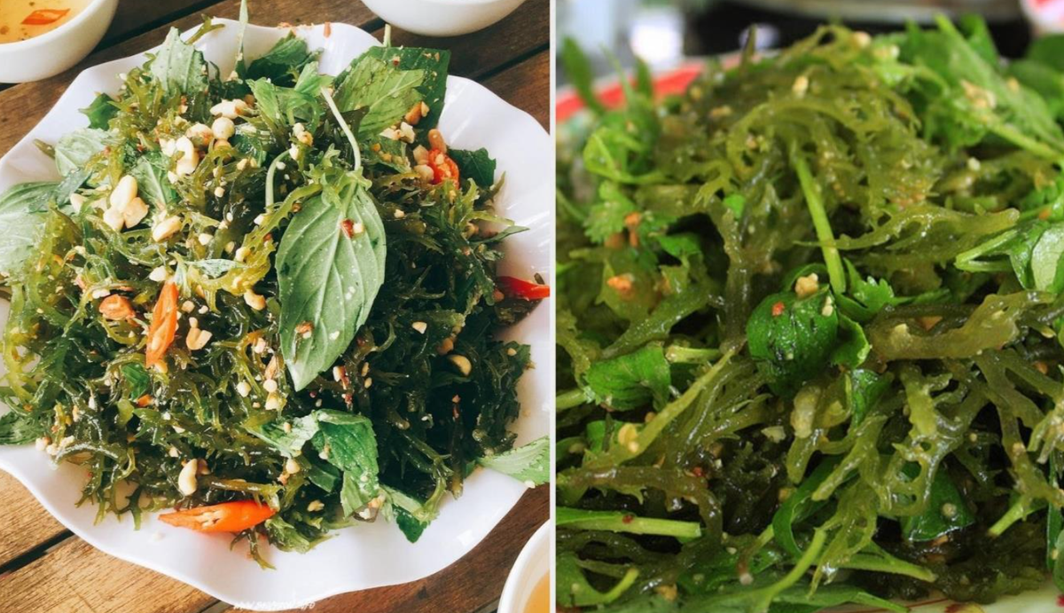 Ngoài cháo rong biển thì đặc sản Lý Sơn còn có cả món gỏi rong biển. Rong biển sau khi thu hoạch sẽ được sơ chế, thái nhỏ rồi trộn đều với rau thơm, gia vị và đậu lạc.