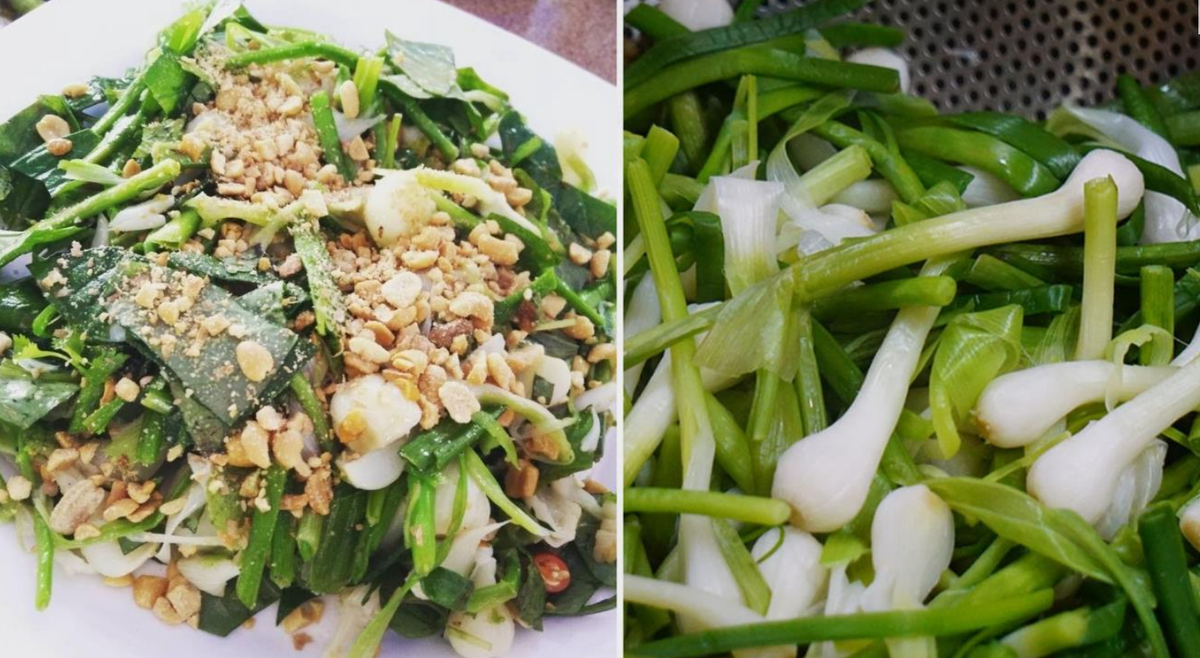 Là vùng đất của những loại tỏi nổi tiếng thì dĩ nhiên không thể thiếu các món ăn được làm từ nguyên liệu này và món gỏi tỏi là điển hình. Gỏi tỏi Lý Sơn được làm từ thân tỏi đực. Tỏi nhổ lên chỉ lấy phần thân, bỏ lớp vỏ ngoài cùng, rửa sạch hấp cách thủy cho chín rồi trộn với các loại gia vị, rắc thêm ít đậu phộng.