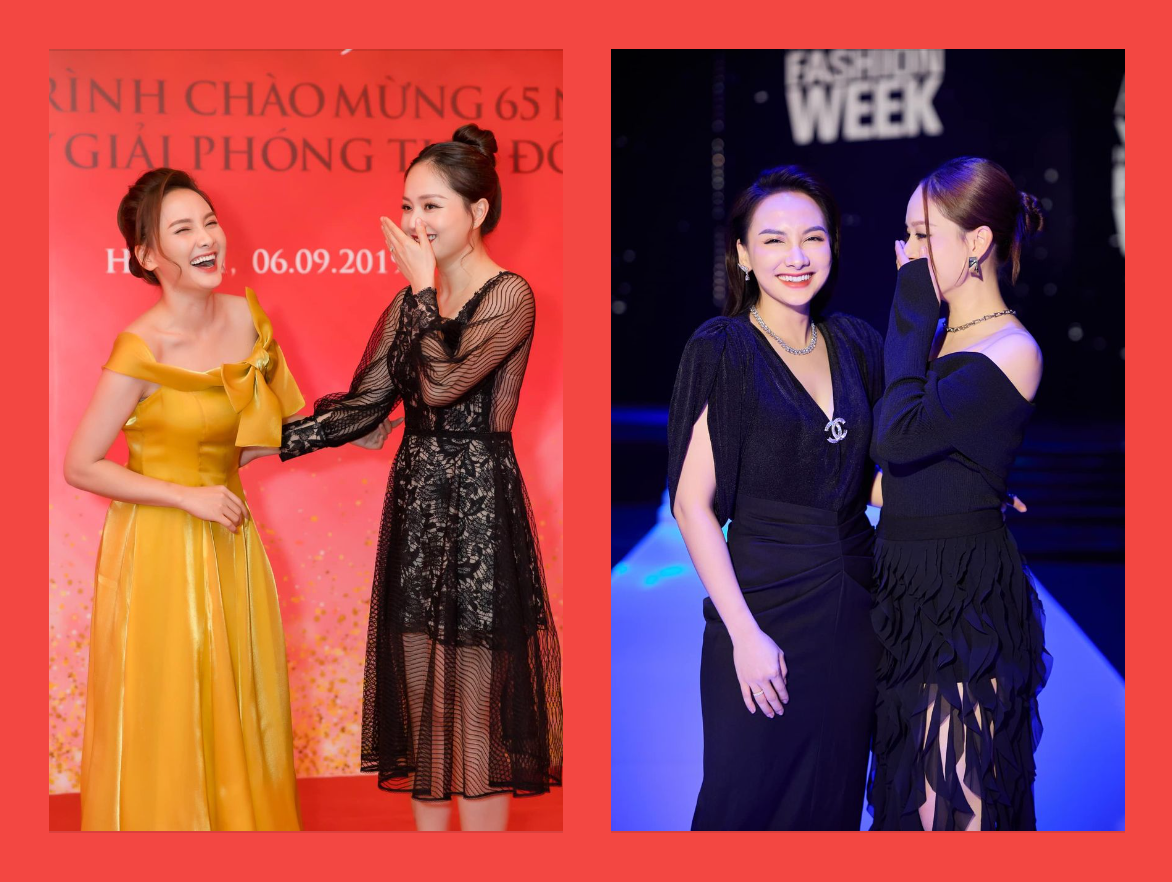 Bảo Thanh - Lan Phương diễn lại biểu cảm của 5 năm về trước. "5 năm trôi qua rồi mà hai chị em vẫn nhất quyết chỉ tạo dáng 1 kiểu là sao thế!". Ảnh: FB Bảo Thanh