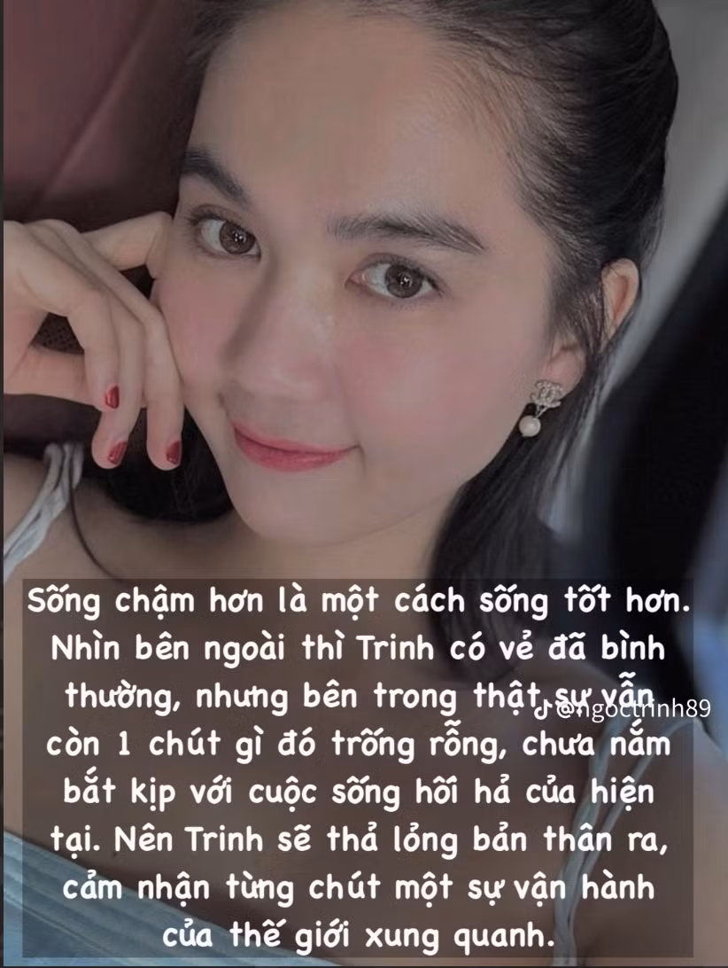 Sau khi hưởng án treo, Ngọc Trinh cũng thường xuyên chia sẻ những quan điểm, suy nghĩ tích cực trên mạng xã hội. Ảnh: Phụ nữ số