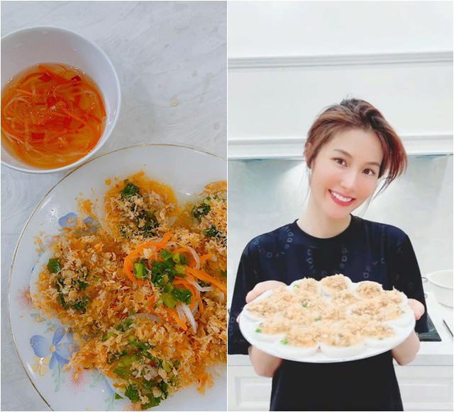 Với niềm đam mê ẩm thực, ngoài món sở trường, mỹ nhân Sài thành xứng đáng như một phiên bản "Tăng Thanh Hà thứ hai" khi nấu thành thạo các món ăn đặc sản 3 miền. Ảnh: Diễm My tự tin với món bánh bèo đặc sản miền Trung do mình tự tay chế biến.