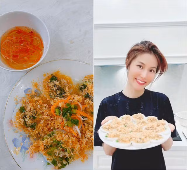 Với niềm đam mê ẩm thực, ngoài món sở trường, mỹ nhân Sài thành xứng đáng như một phiên bản "Tăng Thanh Hà thứ hai" khi nấu thành thạo các món ăn đặc sản 3 miền. Ảnh: Diễm My tự tin với món bánh bèo đặc sản miền Trung do mình tự tay chế biến.