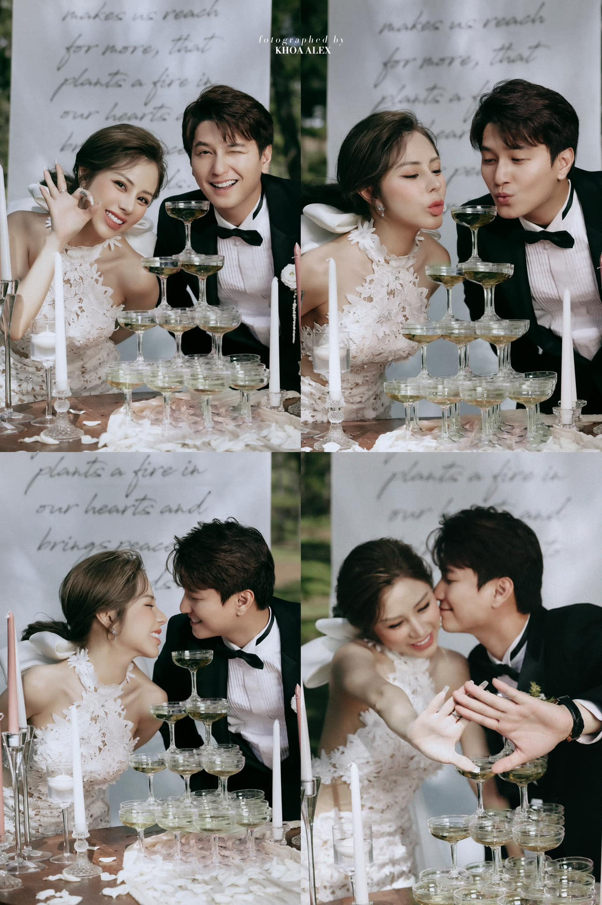 Diễn viên Huỳnh Anh và bạn gái Bạch Lan Phương khoe bộ ảnh cưới chụp ở Đà Lạt.