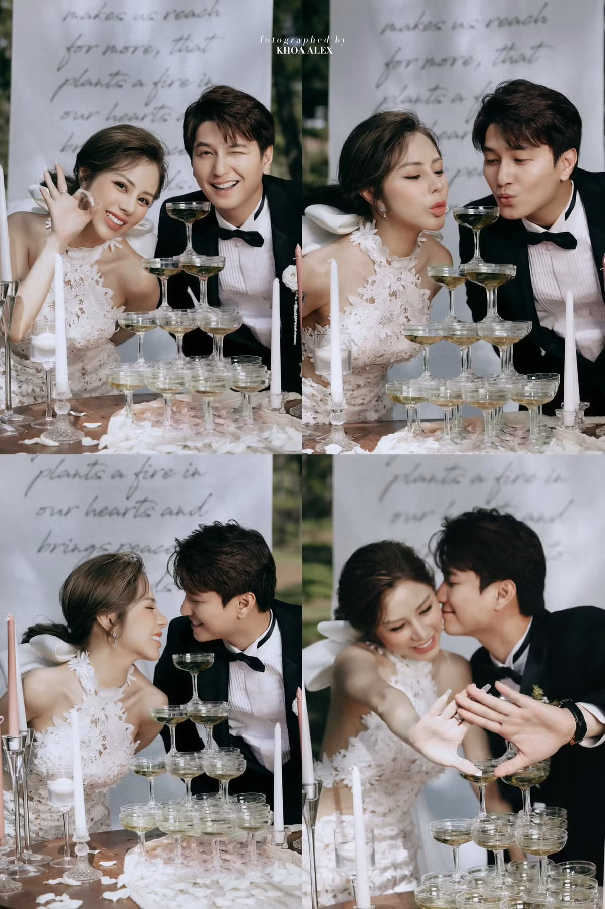 Diễn viên Huỳnh Anh và bạn gái Bạch Lan Phương khoe bộ ảnh cưới chụp ở Đà Lạt.