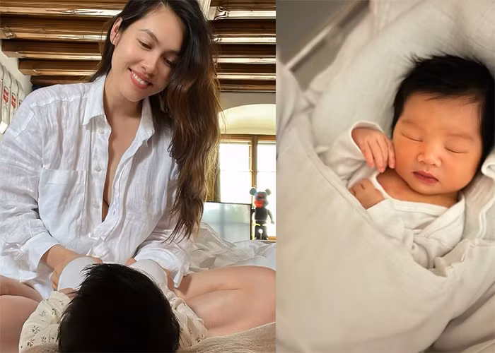 Á hậu Vũ Hoàng My sinh con gái đầu lòng vào ngày 5/4. Ảnh: FB Vũ Hoàng My