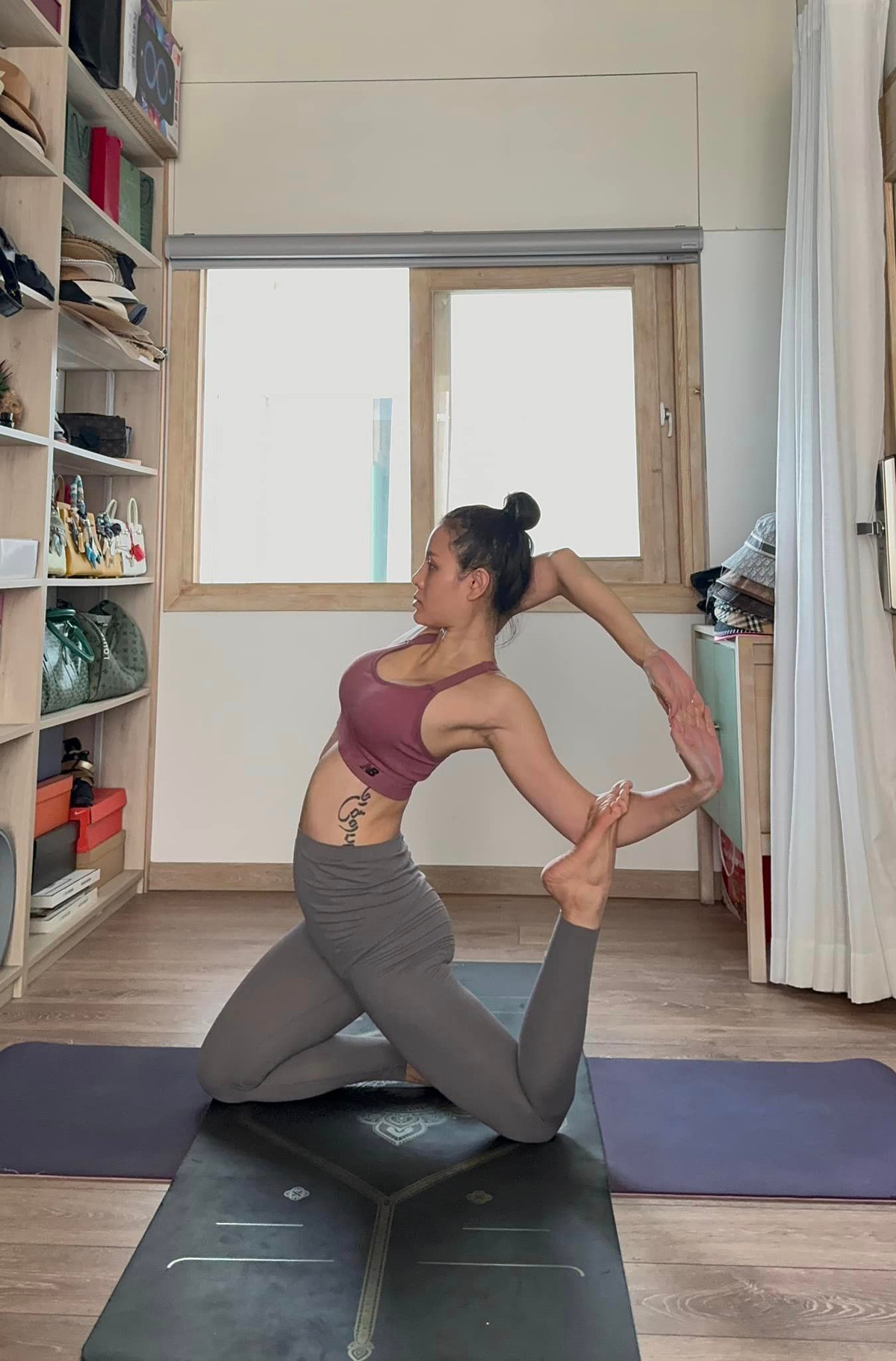 Mẹ bầu Phương Trinh Jolie tích cực tập luyện. Ảnh: FB Phương Trinh Jolie