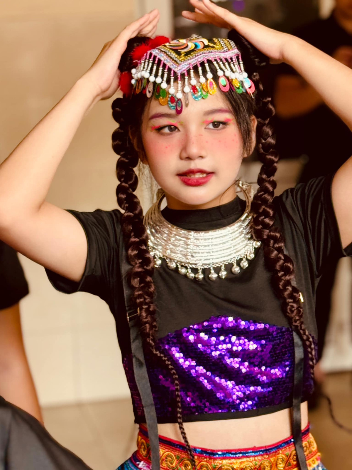 Dù phổng phao và lớn hơn các bạn cùng trang lứa nhưng con gái Jennifer Phạm vẫn giữ được nét ngây thơ đáng yêu gây thiện cảm với khán giả. Ảnh: FB Jennifer Pham