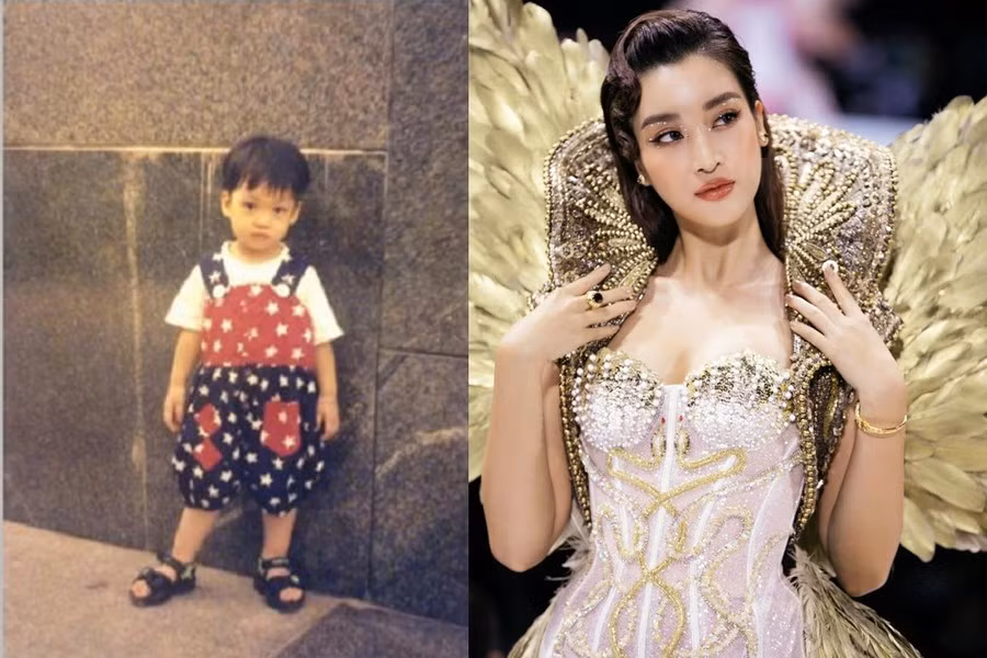 Hoa hậu Đỗ Mỹ Linh luôn gây ấn tượng với nụ cười tươi tắn và vẻ đẹp dịu dàng. Khi còn bé, Hoa hậu Việt Nam 2016 trông khá giống con trai bởi kiểu tóc tém và phong cách ăn mặc cá tính. Ảnh: FB Đỗ Mỹ Linh