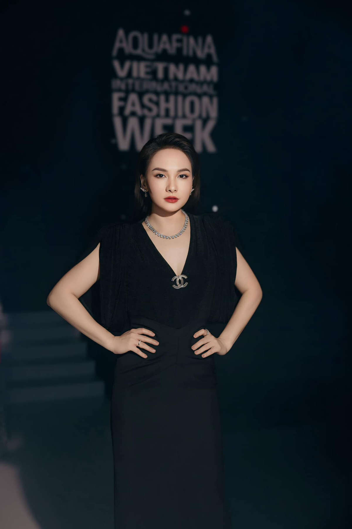 Diễn viên Bảo Thanh diện váy đen quyến rũ khi tham dự một sự kiện. Ảnh: FB Bảo Thanh