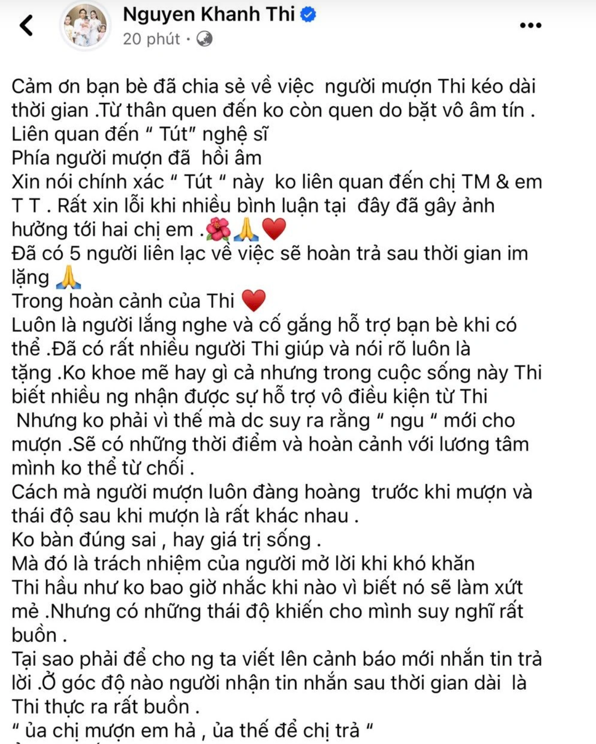 Khanh Thi xin loi Thuy Tien, tiet lo nguoi muon tien da hoi am
