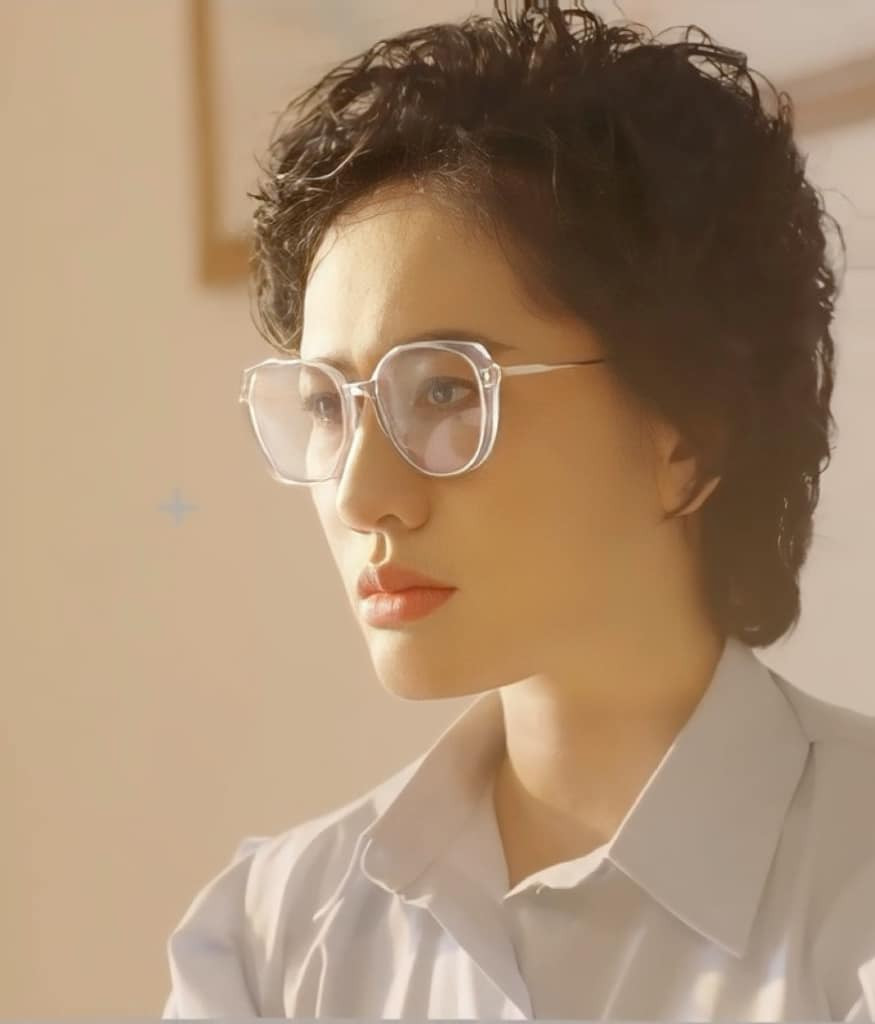 Diễn viên Minh Cúc với mái tóc xoăn cá tính, đây là tạo hình mới của cô trong phim gần đây. Ảnh: FB Đặng Minh Cúc