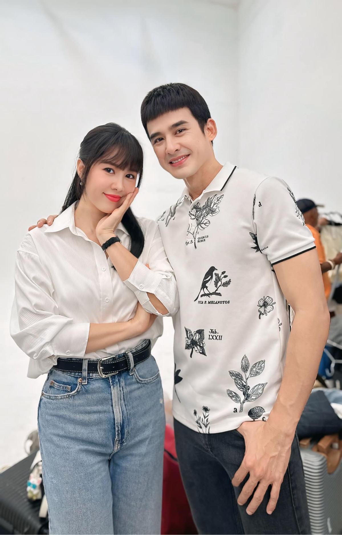 Lê Phương chụp cùng Lương Thế Thành khi cả hai tái ngộ trong dự án phim mới. Ảnh: FB Lê Phương