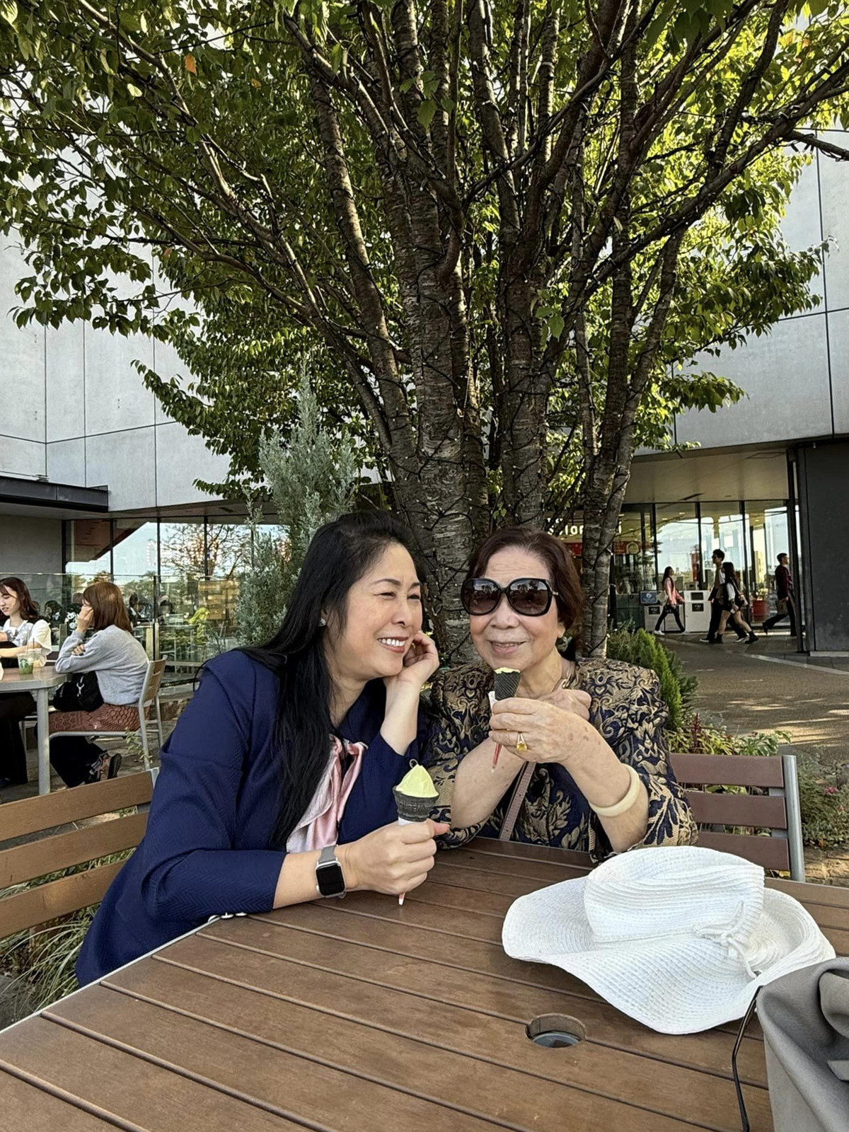 NSND Hồng Vân đưa mẹ đi du lịch Nhật Bản. Ảnh: FB Hồng Vân