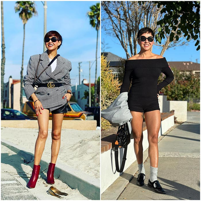 Nữ ca sĩ so sánh hình ảnh của mình khi chưa tập gym (trái) và khi chăm chỉ tập gym.