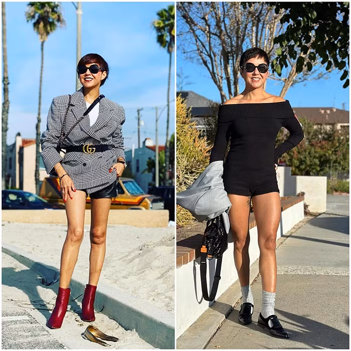 Nữ ca sĩ so sánh hình ảnh của mình khi chưa tập gym (trái) và khi chăm chỉ tập gym.