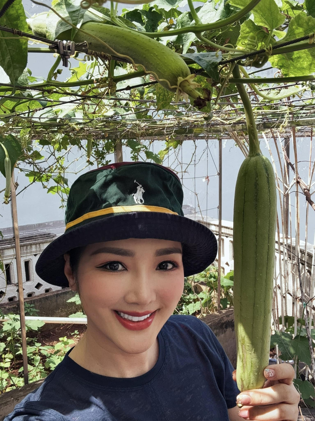 Hoa hậu Giáng My khoe khu vườn của mình. Ảnh: FB Giang My Nguyen