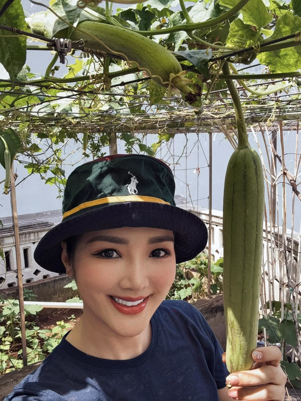 Hoa hậu Giáng My khoe khu vườn của mình. Ảnh: FB Giang My Nguyen