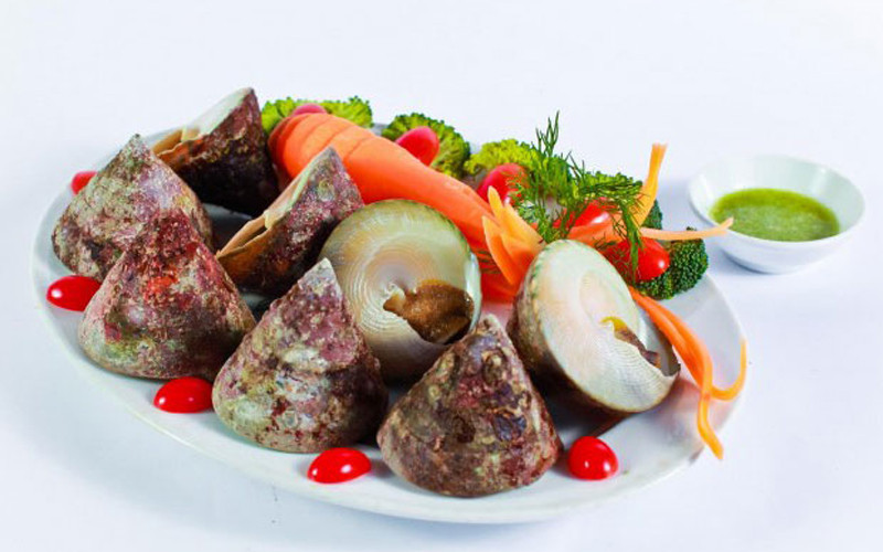 Nguyên liệu để làm nên món gỏi ốc nón thơm ngon, đặc sắc chính là thịt ốc nón, thịt ba chỉ, cùng các nguyên liệu phụ như dưa leo, rau răm, đậu phộng,... chấm cùng nước chấm chua ngọt.