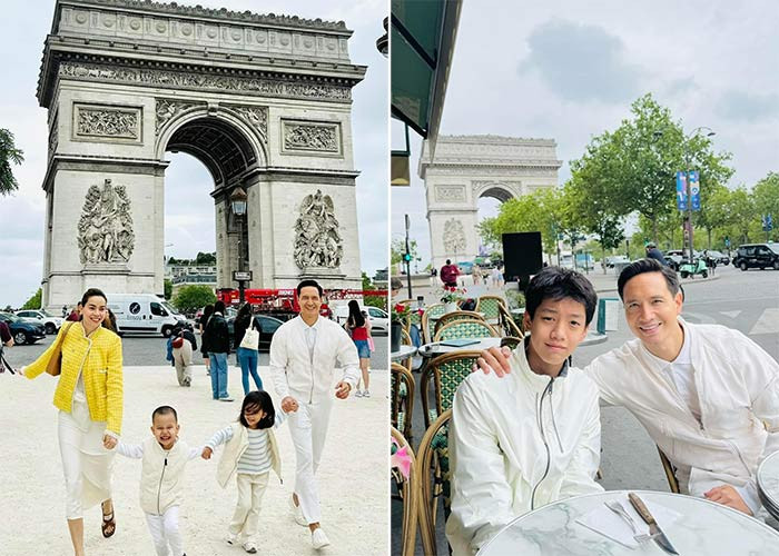 Hồ Ngọc Hà cùng Kim Lý cho hai con sinh đôi Lisa và Leon cùng con trai riêng Subeo đi nghỉ hè ở Pháp.
