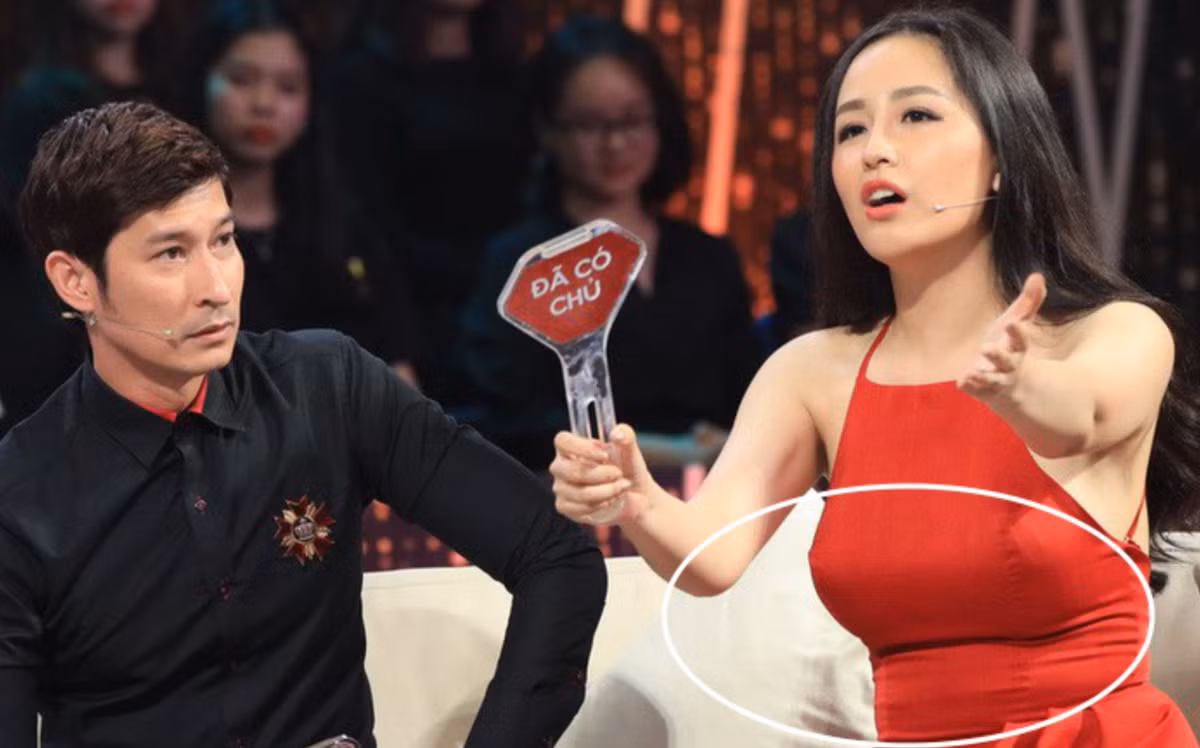 Mai Phương Thúy lộ ngay vòng eo ngấn mỡ khi diện bộ đầm đỏ gợi cảm. Ảnh: Pháp luật và bạn đọc