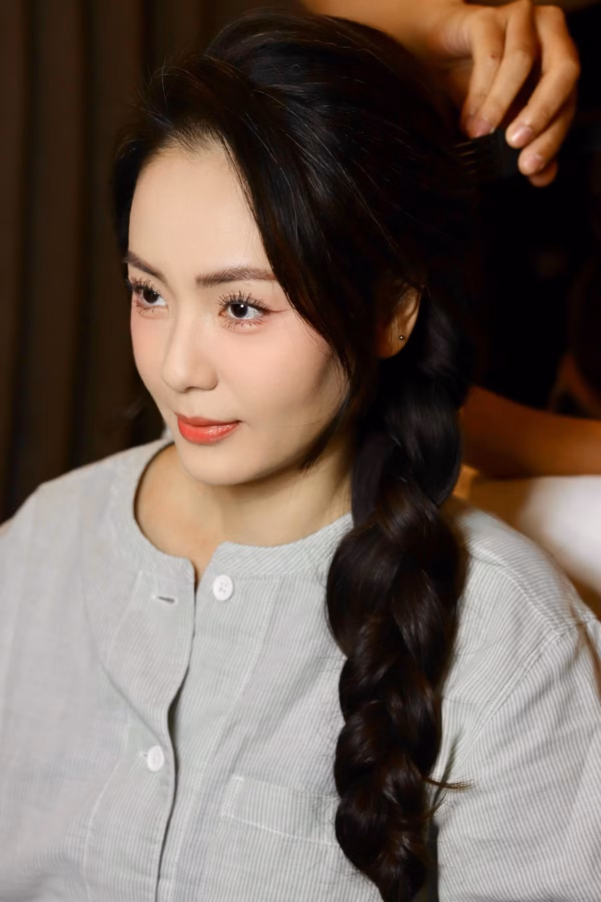 Ca sĩ Phương Linh khoe hậu trường make up đi hát. Ảnh: FB Phương Linh Trần
