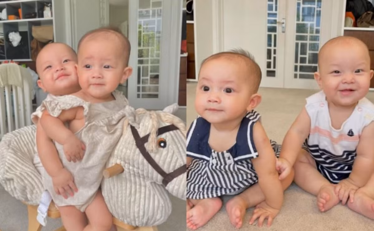 Hà Hồ khoe ảnh cũ của cặp sinh đôi Lisa - Leon nhân ngày Quốc tế Thiếu nhi.