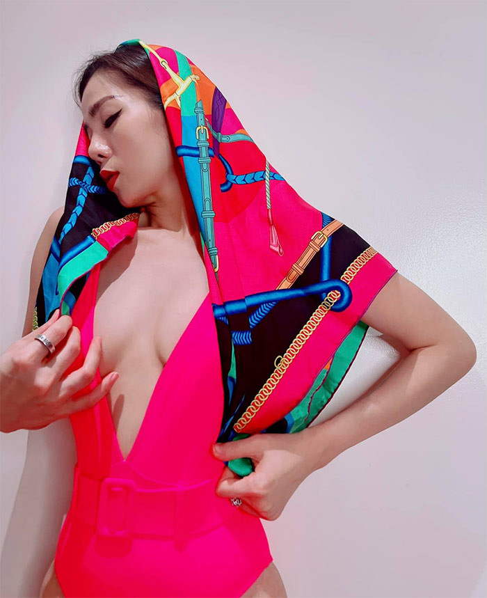 Lâm Bảo Châu cũng là động lực giúp nữ ca sĩ sinh năm 1981 chăm chỉ tập luyện hơn. (Ảnh: FBNV)