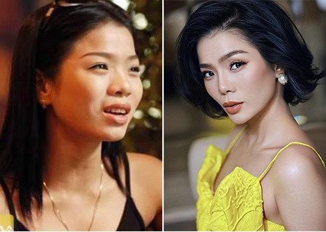 Nhan sắc của lúc thanh niên và hiện tại, khi đã gần 43 tuổi của Lệ Quyên khác nhau rõ rệt. Nữ ca sĩ cho biết, cô không hề "dao kéo" bất cứ bộ phận nào trên cơ thể ngoại trừ có sửa chút đầu mũi. (Ảnh: Saostar, FBNV)