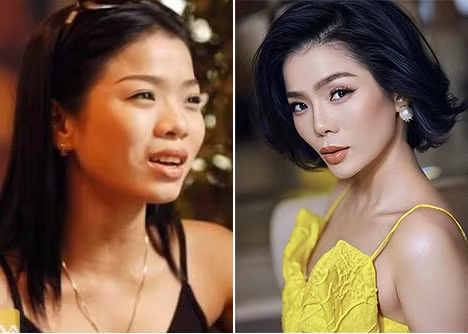 Nhan sắc của lúc thanh niên và hiện tại, khi đã gần 43 tuổi của Lệ Quyên khác nhau rõ rệt. Nữ ca sĩ cho biết, cô không hề "dao kéo" bất cứ bộ phận nào trên cơ thể ngoại trừ có sửa chút đầu mũi. (Ảnh: Saostar, FBNV)