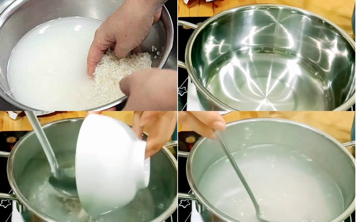 Ngày Tết bận rộn thì món cháo trắng được xem là đơn giản nhất khi chỉ cần vo gạo rồi nấu chung với 500ml nước lọc (nên nấu cháo loãng để người say rượu dễ ăn). Sau đó, khoảng 3 - 5 phút khuấy cháo đều 1 lần. Cuối cùng, khi cháo chín thì múc ra bát. Thêm một chút muối và hành lá để tăng thêm gia vị. Hành lá cũng có công dụng giải cảm, hỗ trợ hệ tiêu hóa nên rất tốt cho người say rượu. Ảnh: Job3s.