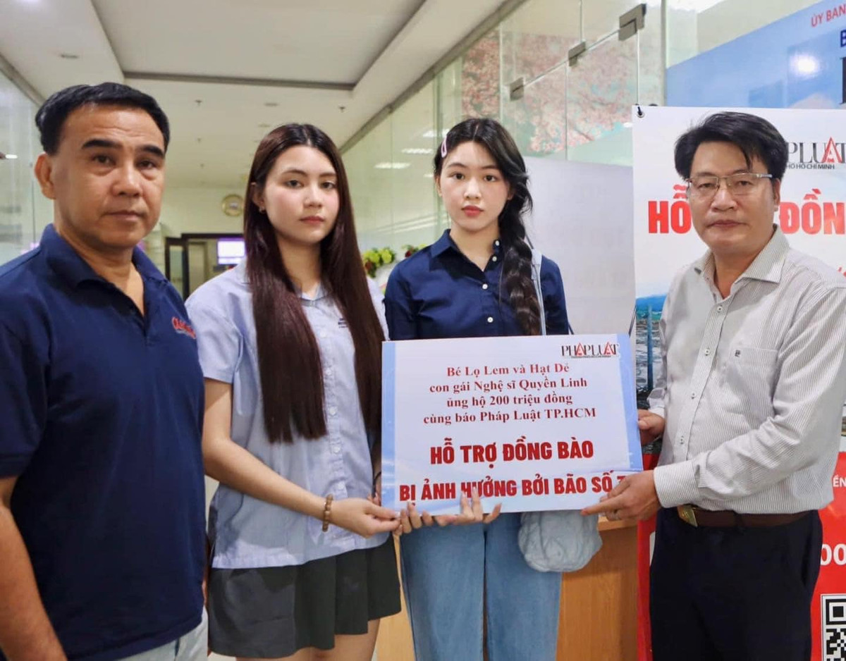 Lọ Lem - Hạt Dẻ quyên góp 200 triệu đồng từ tiền tiết kiệm của mình cho bà con miền Bắc đang chịu ảnh hưởng bởi cơn bão số 3. Ảnh: FB Mai Thảo Linh