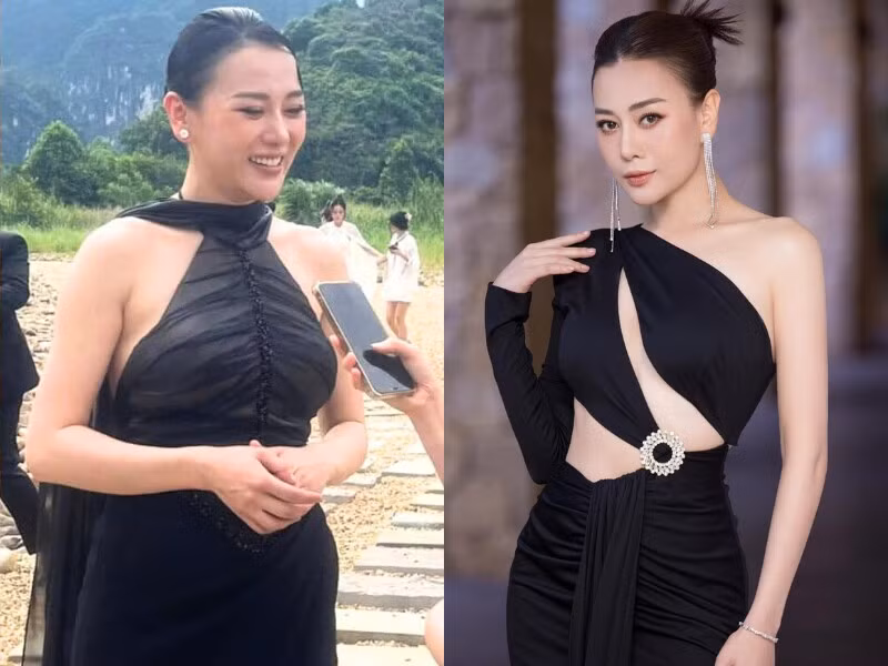 Sinh con được 4 tháng, nữ diễn viên Phương Oanh có mặt tại một sự kiện thời trang. Tuy nhiên, vóc dáng khi nhìn qua camera thường của Phương Oanh lại nhận về nhiều bình luận tiêu cực, cho rằng cô sồ sề hơn vì lộ bắp tay to. Ảnh: Phụ nữ và Pháp luật