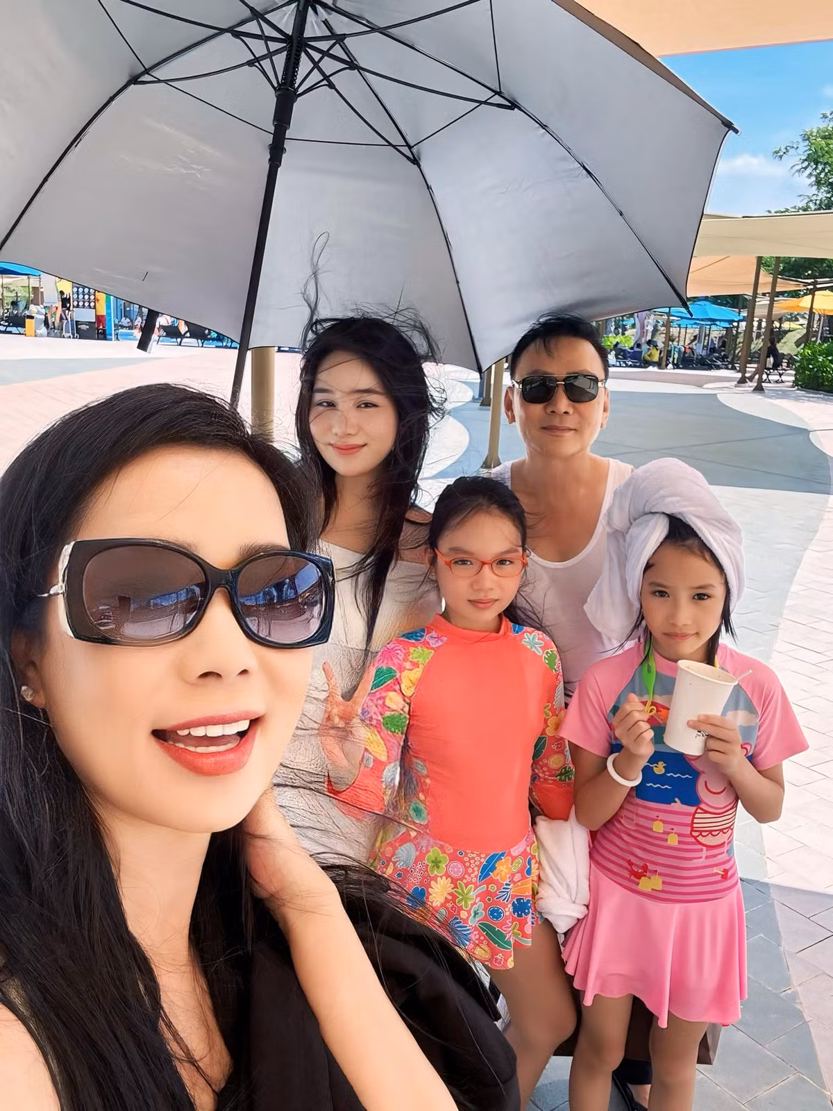 Kỳ nghỉ của gia đình Á hậu Trịnh Kim Chi. Ảnh: FB Trịnh Kim Chi