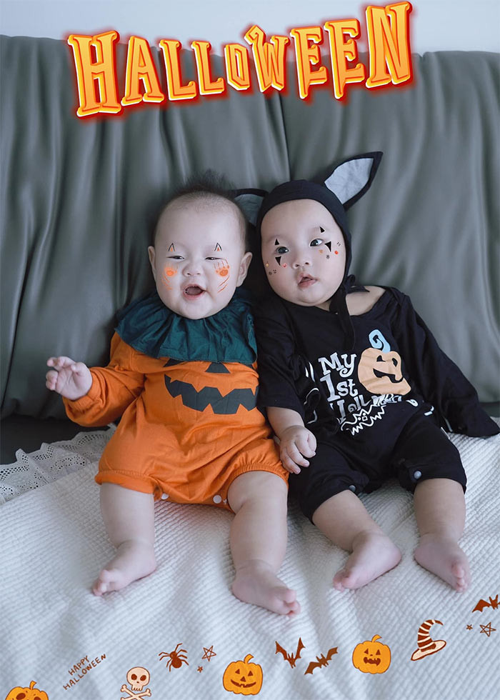 Cặp song sinh Jimmy - Jenny chào đời vào giữa tháng 5/2024. Phương Oanh mang song thai bằng phương pháp IVF và sinh mổ hai bé.