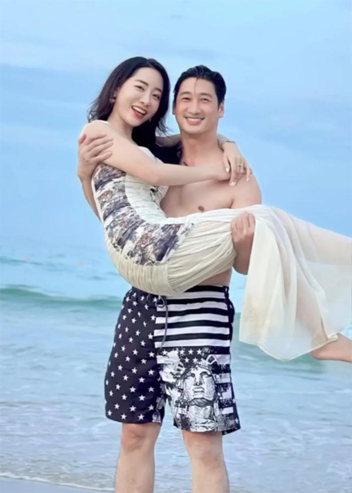 Việc hẹn hò với Thùy Anh, Ngọc Quỳnh cũng chưa công khai cho tới khi bạn gái anh đăng ảnh hai người trên trang cá nhân vào tháng 6/2024. (Ảnh: FB Thùy Anh)