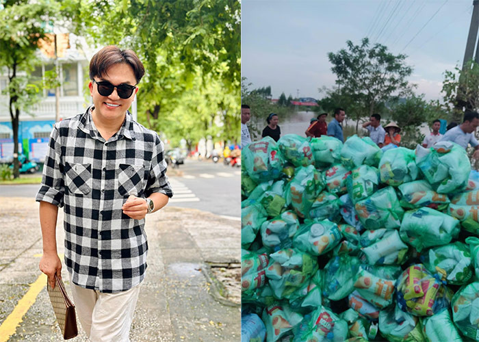 Ngoài ra, nam MC còn quyên góp thực phẩm, đồ thiết yếu tới các bà con bị lũ lụt ở Lào Cai, Cao Bằng, Thái Nguyên. Chia sẻ về việc từ thiện cứu trợ bão lũ, Đại Nghĩa từ chối nhận quyên góp của khán giả và cho biết, anh làm từ thiện cùng những người bạn thân. Dự kiến, MC Đại Nghĩa sẽ bay ra tận nơi để phát quà cho người dân khó khăn vào ngày 16/9. (Ảnh: FB Đại Nghĩa)