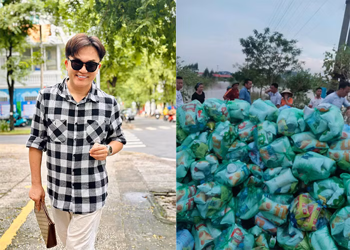 Ngoài ra, nam MC còn quyên góp thực phẩm, đồ thiết yếu tới các bà con bị lũ lụt ở Lào Cai, Cao Bằng, Thái Nguyên. Chia sẻ về việc từ thiện cứu trợ bão lũ, Đại Nghĩa từ chối nhận quyên góp của khán giả và cho biết, anh làm từ thiện cùng những người bạn thân. Dự kiến, MC Đại Nghĩa sẽ bay ra tận nơi để phát quà cho người dân khó khăn vào ngày 16/9. (Ảnh: FB Đại Nghĩa)