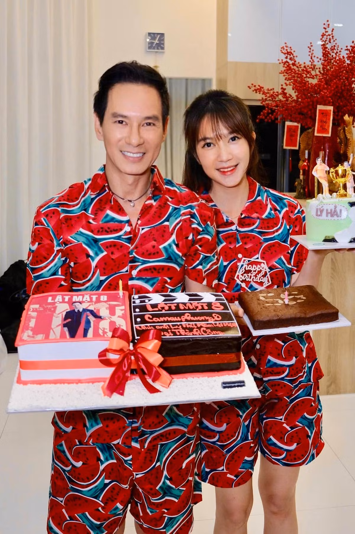  Tin tức sao Việt 30/9: Gia đình Lý Hải - Minh Hà mặc đồ pyjama độc đáo, mừng sinh nhật nam đạo diễn. Ảnh: FB Ly Hai Minh Ha