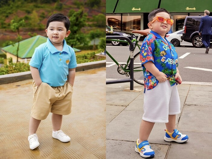 Nhóc tì diện toàn đồ hiệu, đi máy bay hạng thương gia và học ở trường quốc tế. Ảnh: Người đưa tin