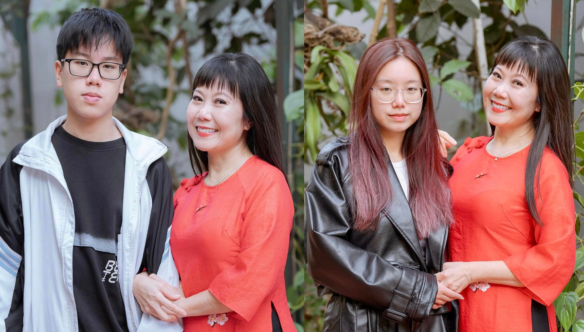 Trên trang cá nhân của mình, Thu Hương đăng ảnh rạng ngời bên hai con. Các con của nữ nghệ sĩ ngày càng cao lớn phổng phao, thừa hưởng nhiều nét đẹp từ mẹ.