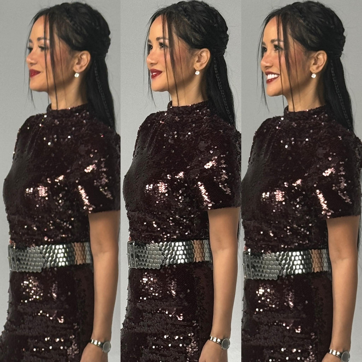 "Luôn học cái mới khiến tinh thần con người trẻ hơn. Mà tầm này bắt đầu việc mới thì sao nhỉ? (Phải hồi sau mới rõ!). Tiện, mời các bạn chấm nhất, nhì, ba, cho 3 tấm hình nào? Ý là so với chính mình thôi", Hồng Nhung hỏi fans. Ảnh: FB Le Hong Nhung