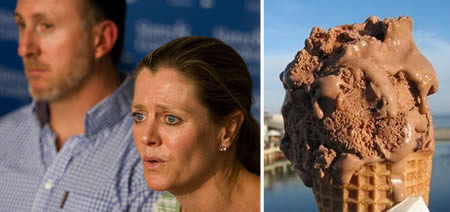 Một gia đình đã kiện một đầu bếp vì ông ta đã cho phân vào kem của họ sau khi những vị khách này phàn nàn với chủ nhà hàng về những tiếng ồn do ông này xem bóng đá. Nhà chức trách cũng khẳng định trong ly kem Gelato đó có chứa phân. Hiện, gia đình này đang kiện và đòi bồi thường 1.000.000 USD. Chiếc găng tay bê vỉ lò nướng được tìm thấy trong bánh kẹp