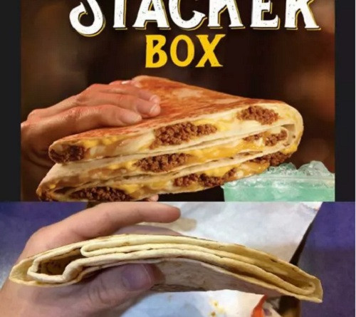 Không rõ nhân bánh trong hình ảnh quảng cáo biến đi đâu mất.