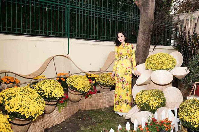 Một góc trong vườn nhà được trang trí bởi những chậu hoa cúc vàng. Nguồn ảnh: FBNV.