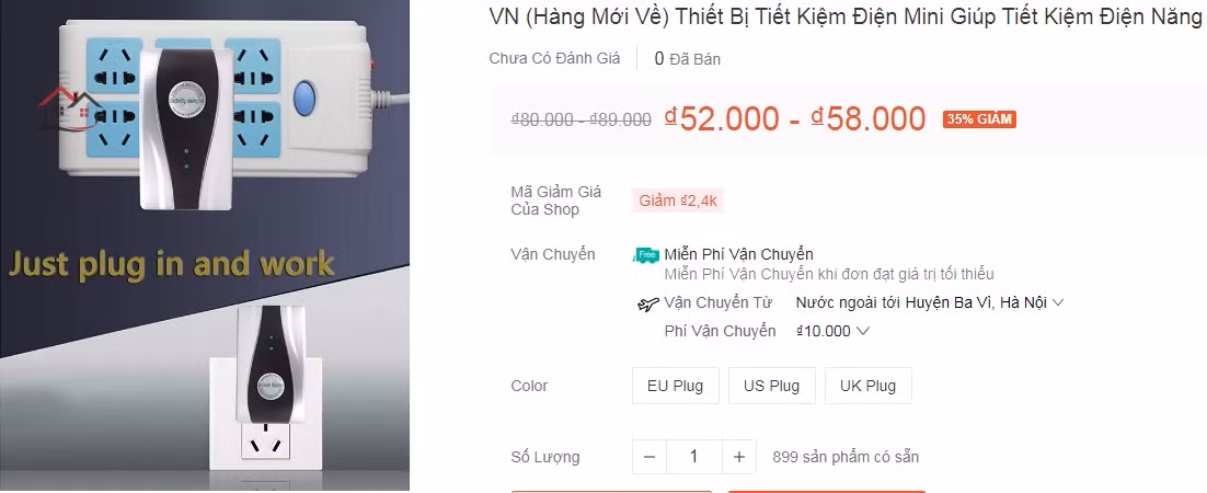 Các thiết bị tiết kiệm điện được rao bán với nhiều giá khác nhau. Đáng chú ý, rất nhiều sản phẩm giá chỉ vài chục nghìn đồng. Loại thấp nhất giá chỉ 39.000 đồng. Ảnh chụp màn hình