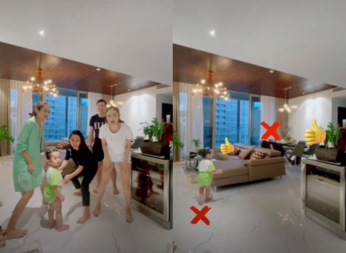 Mới đây, thông qua đoạn video ghi lại cảnh vui đùa cùng gia đình, ca sĩ Minh Hằng đã vô tình hé lộ phần nào căn hộ cao cấp cô mới tậu.