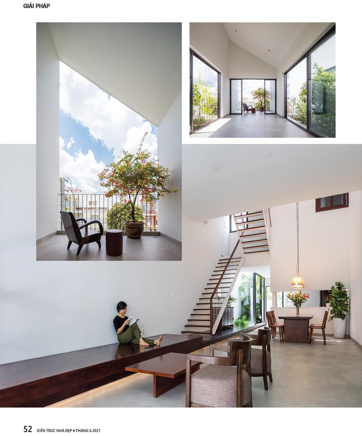 Theo KTS 6717, công năng của hai nhà được thiết kế giống nhau. Tầng trệt gồm phòng khách và phòng ăn liên thông nhau.